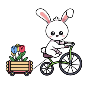 White animated bunny